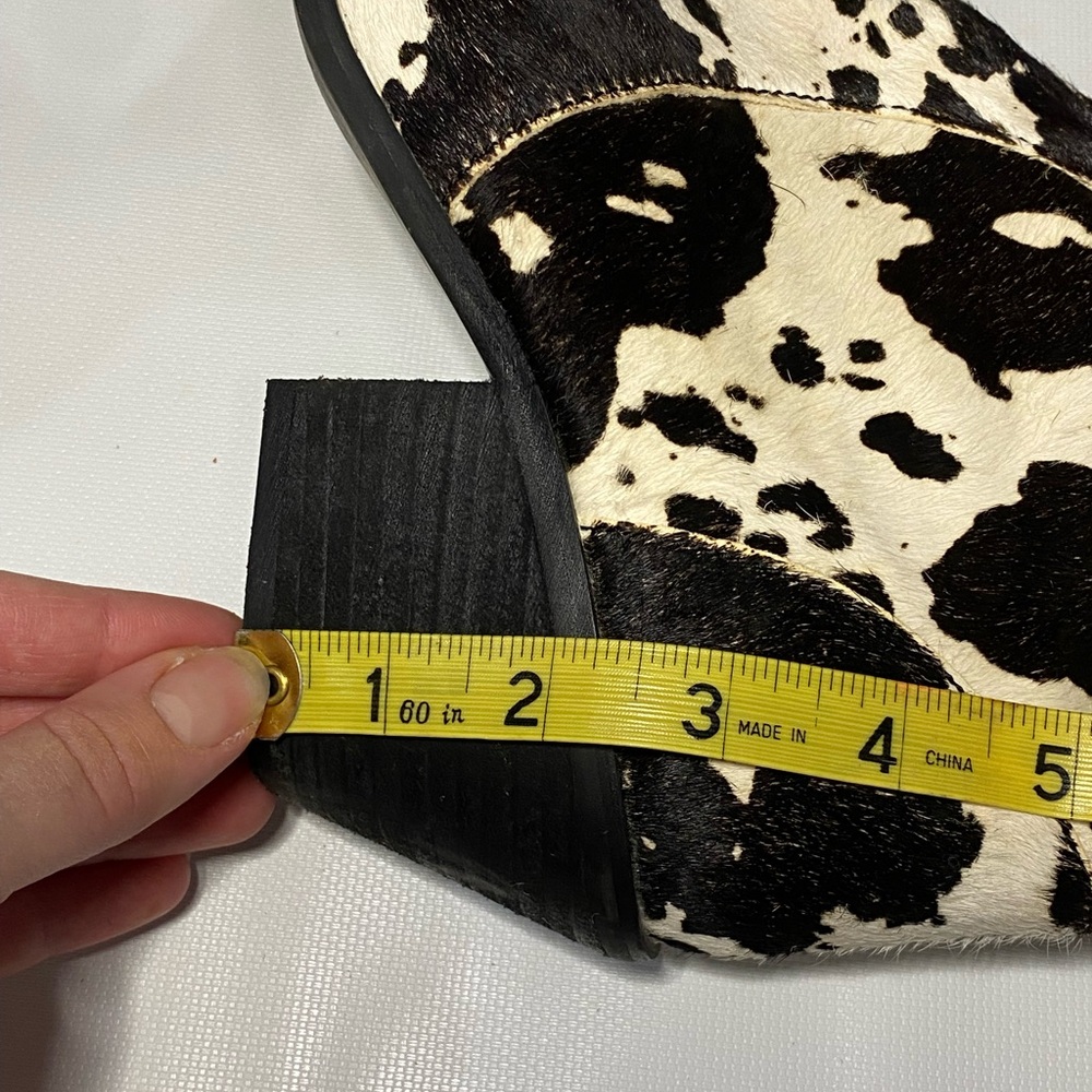 Dingo Black and White Cowhide Ankle Boots 8 1/5 leather - Picture 8 of 10